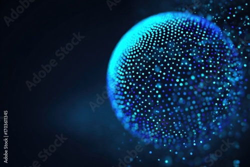 Abstract sphere of glowing particles