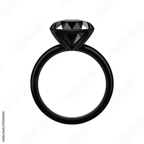 Elegant black diamond engagement ring simple minimalist design precious gemstone jewelry