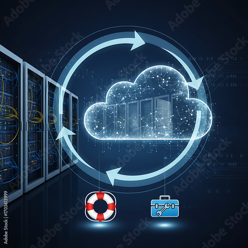 Secure cloud computing technology for business data synchronization, server backup, and disaster recovery solutions