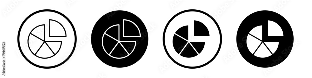 Fototapeta premium market share icon collection in black and white filled and outlined style for web.