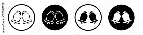 Wedding Bells icon collection in black and white filled and outlined style for web.