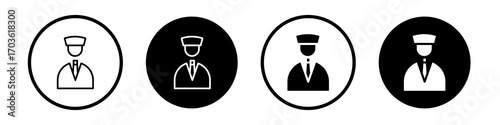 Valet icon collection in black and white filled and outlined style for web.