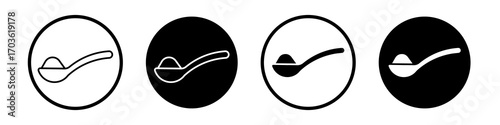 Teaspoon icon collection in black and white filled and outlined style for web.