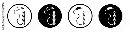 Suture icon collection in black and white filled and outlined style for web.