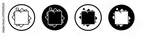 Sticky notes icon collection in black and white filled and outlined style for web.
