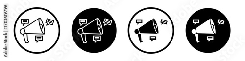 Social campaign icon collection in black and white filled and outlined style for web.