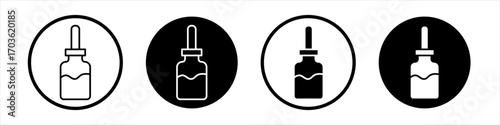 Serum icon collection in black and white filled and outlined style for web.