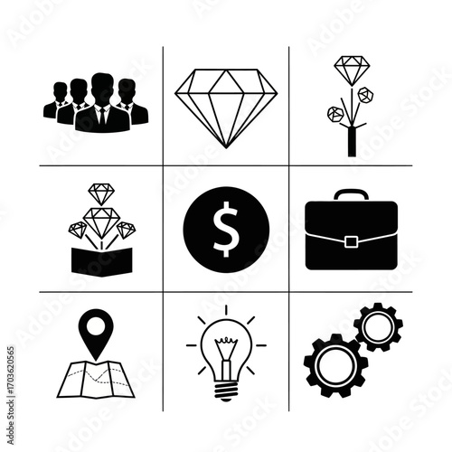 Set of business and finance icons