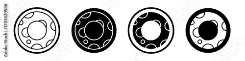 Rubber ring icon collection in black and white filled and outlined style for web.