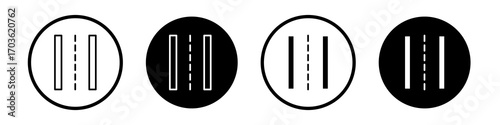 Road icon collection in black and white filled and outlined style for web.