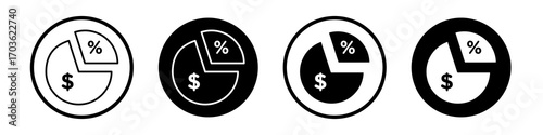 Margin icon collection in black and white filled and outlined style for web.