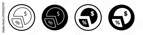 Margin icon collection in black and white filled and outlined style for web.