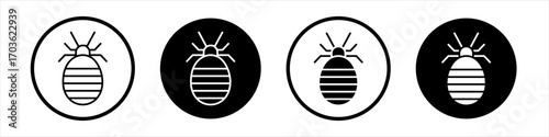 Louse icon collection in black and white filled and outlined style for web.