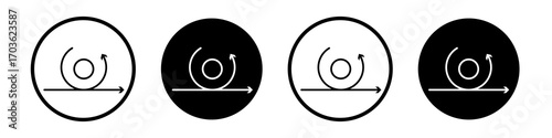 Iteration icon collection in black and white filled and outlined style for web.