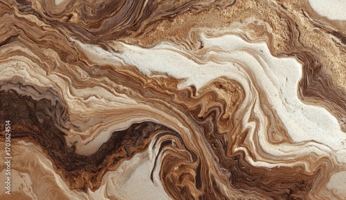Wallpaper Mural Abstract marble-like pattern in warm brown and beige tones Torontodigital.ca