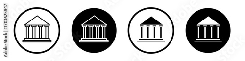 Federal agency icon collection in black and white filled and outlined style for web.