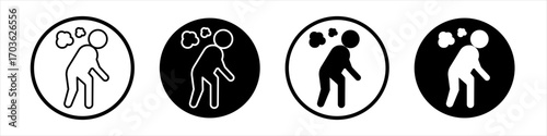 Drunk human icon collection in black and white filled and outlined style for web.