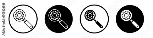 Due diligence icon collection in black and white filled and outlined style for web.
