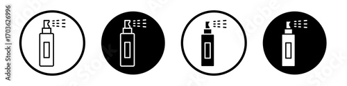 Deodorant icon collection in black and white filled and outlined style for web.
