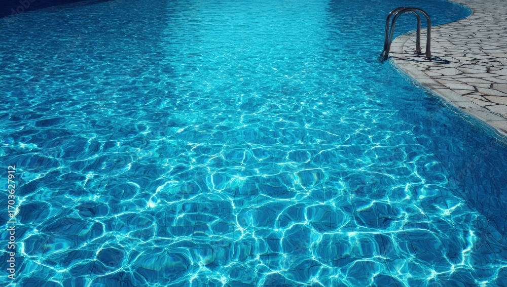 Obraz premium Deep blue pool water reflecting sunlight