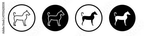 Chihuahua dog icon collection in black and white filled and outlined style for web.