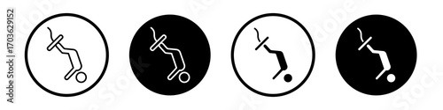 Bungee jumping icon collection in black and white filled and outlined style for web.