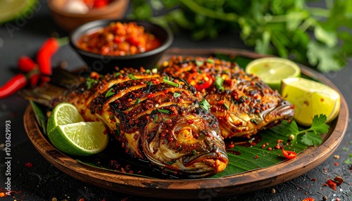 Patin Panggang Grilled Catfish. Traditional Indonesian Food