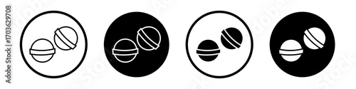 Bath salts bomb icon collection in black and white filled and outlined style for web.