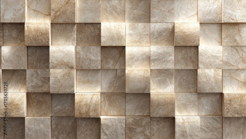 Wallpaper Mural Beige marble cube wall texture, sunlit, interior design Torontodigital.ca
