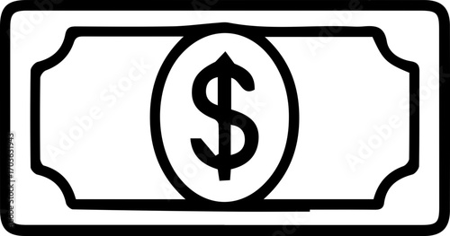 Financial Icons Collection – Banknotes, Cash, and Currency Vector Design