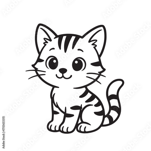 Cute Cat Vector Illustration