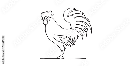 Line art rooster