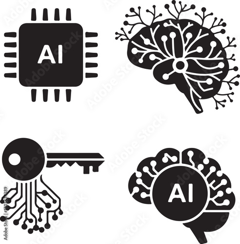 artificial intelligence and human cognition vector
