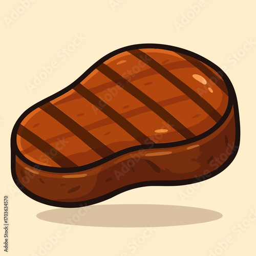 vector illustration of a grilled steak