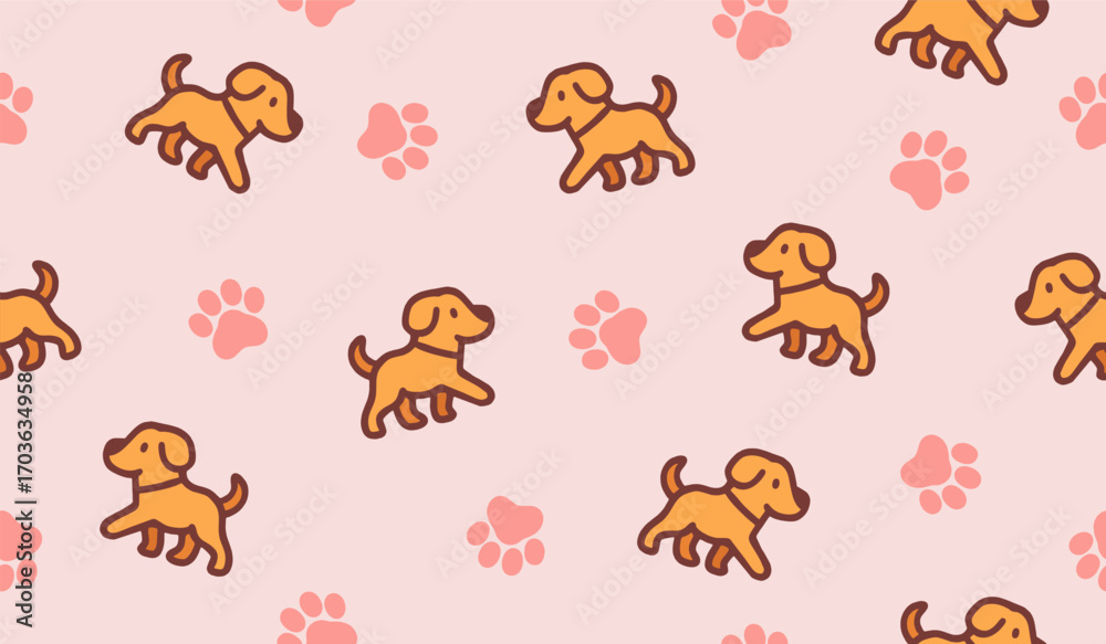 Obraz premium Dogs pattern background vector design