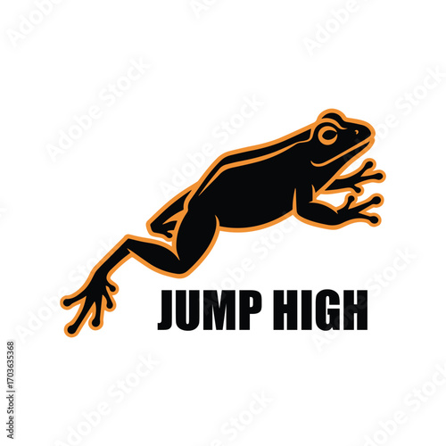 Vector art of frog jumping high, vector illustration design