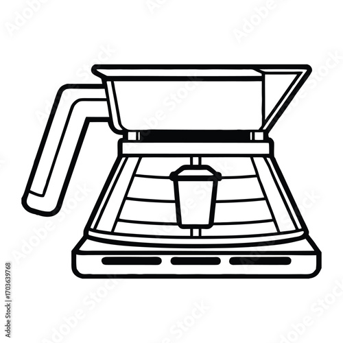 Silhouette of coffee maker isolated on a white background