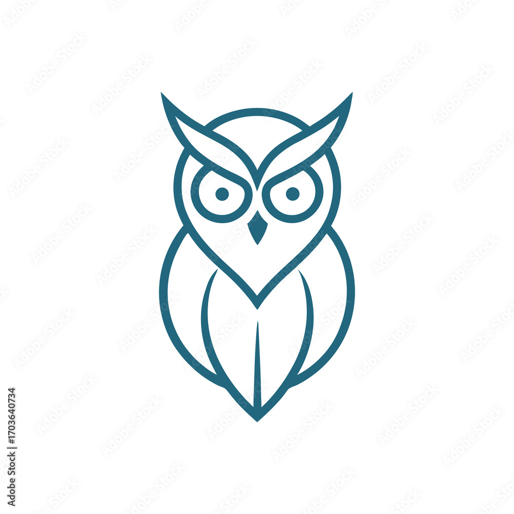 Fototapeta premium Wise Owl Mascot Logo - Bold and Modern Emblem