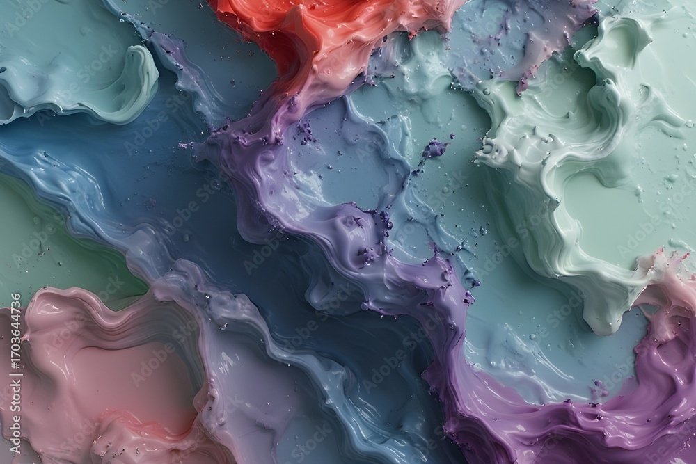 Naklejka premium Abstract Paint Splash Background in Pastel Colors, Fluid Art Texture