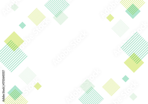 Green Geometric Abstract Background – Pastel Striped Squares Modern Business Frame Vector