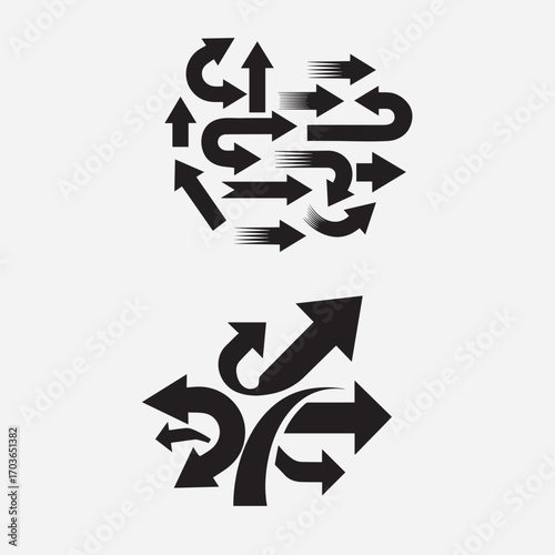 Set arrow icons. Collection different arrows sign. Black arrows icons
