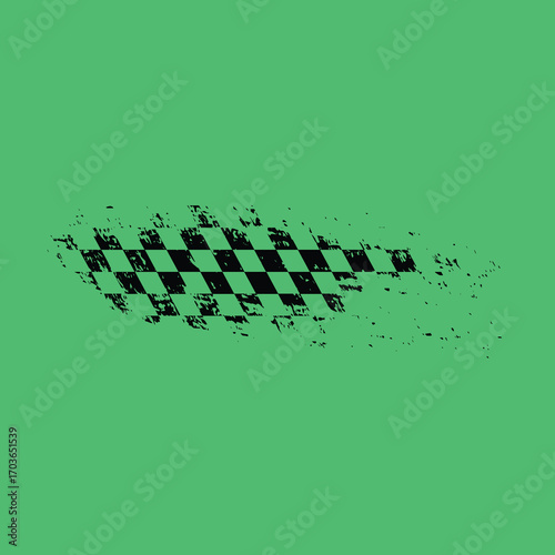 Distressed Checkered Flag Racing Graphic.