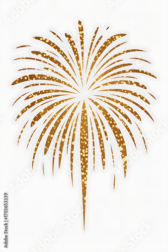Golden fireworks explode in celebration.
