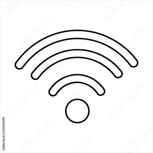 Black outline wifi symbol on white background wireless signal