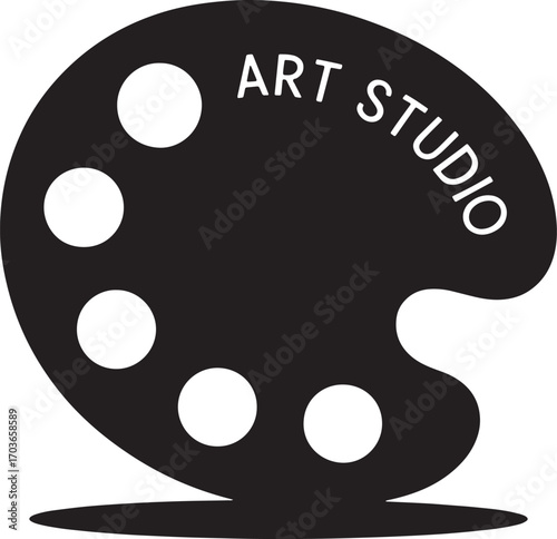 Art Studio Palette with Paint Colors for Creative Expression and Artistic Design Illustration