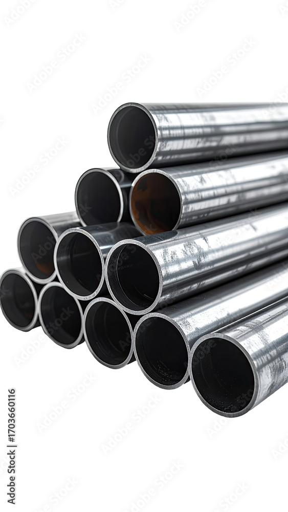 Fototapeta premium Stacked metal pipes