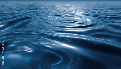 Rippling deep blue water