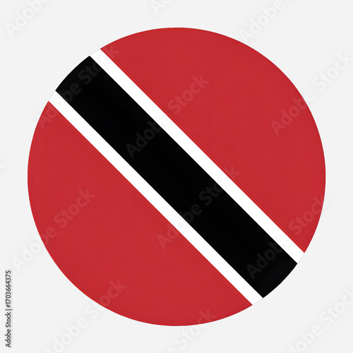 Free Download Vibrant Trinidad and Tobago flag design in a perfect circle, representing national pride and Caribbean spirit - GFXLoad