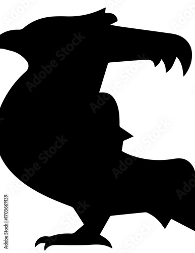 Simple black eagle silhouette icon design
