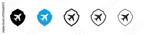 Travel insurance Icon collection for web design